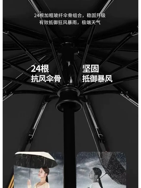 折叠全自动雨伞防晒大号伞晴雨两用遮阳防紫外线LOGO黑胶定制伞