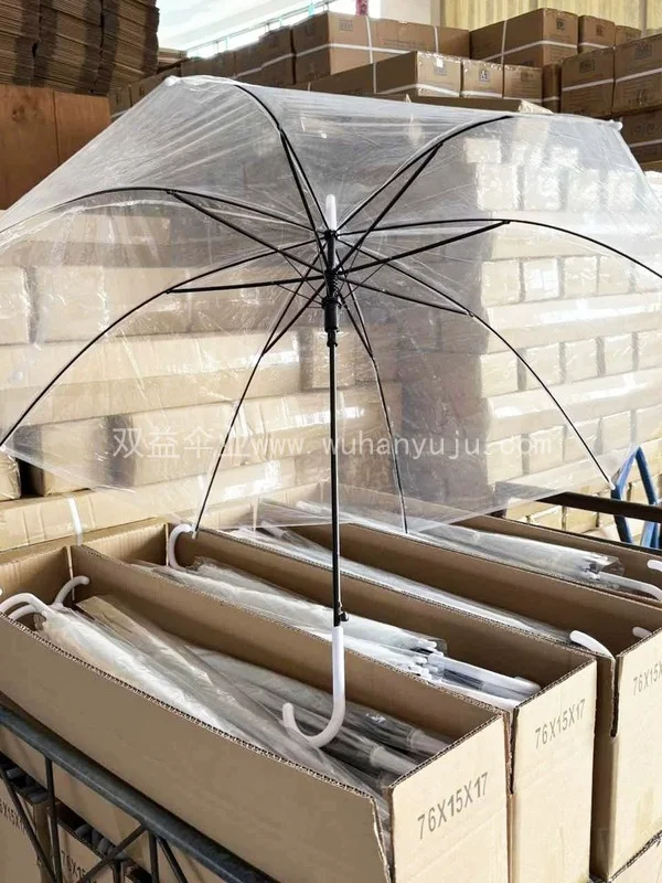 一次性透明雨伞批发定制商用户外便携无涂层商务礼品广告摆摊遮雨
