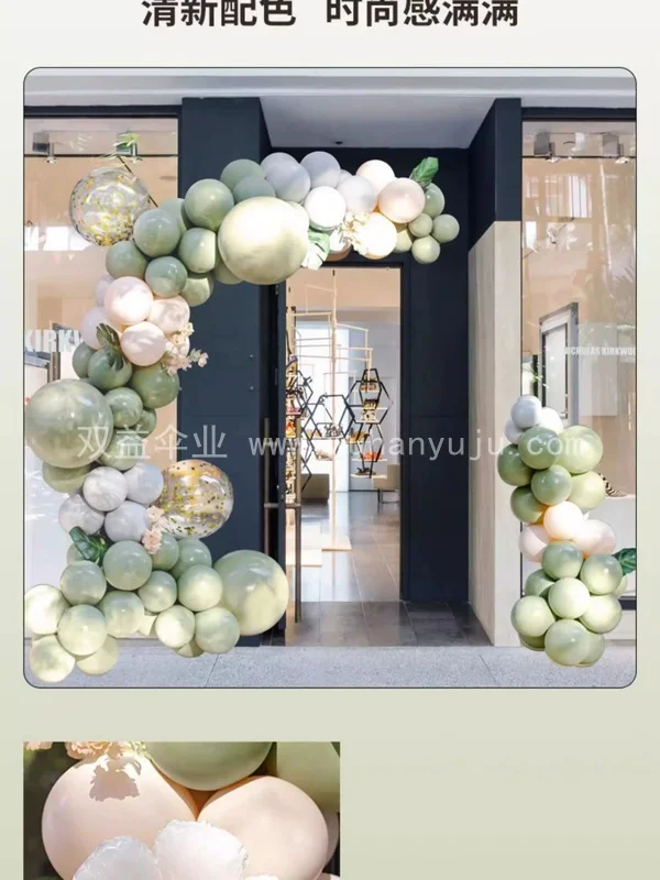 开业气氛场景布置商场店铺橘爱马橙色气球链场景效果