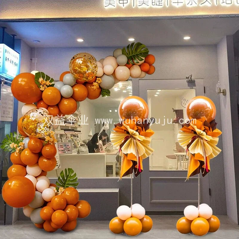 结婚气球拱门婚礼布置婚庆用品订婚宴大门口装饰半圆拱形架子立柱