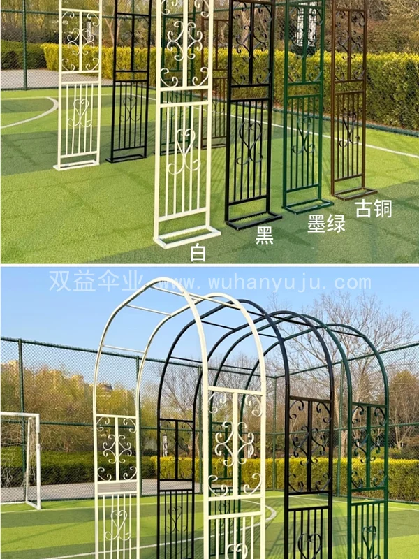 欧式铁艺拱门爬藤花架户外装饰花园月季花支规格展示