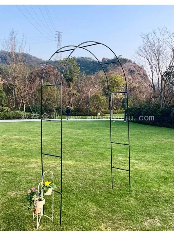 铁艺拱门花架月季花爬藤架铁线莲葡萄架蔷薇场景效果