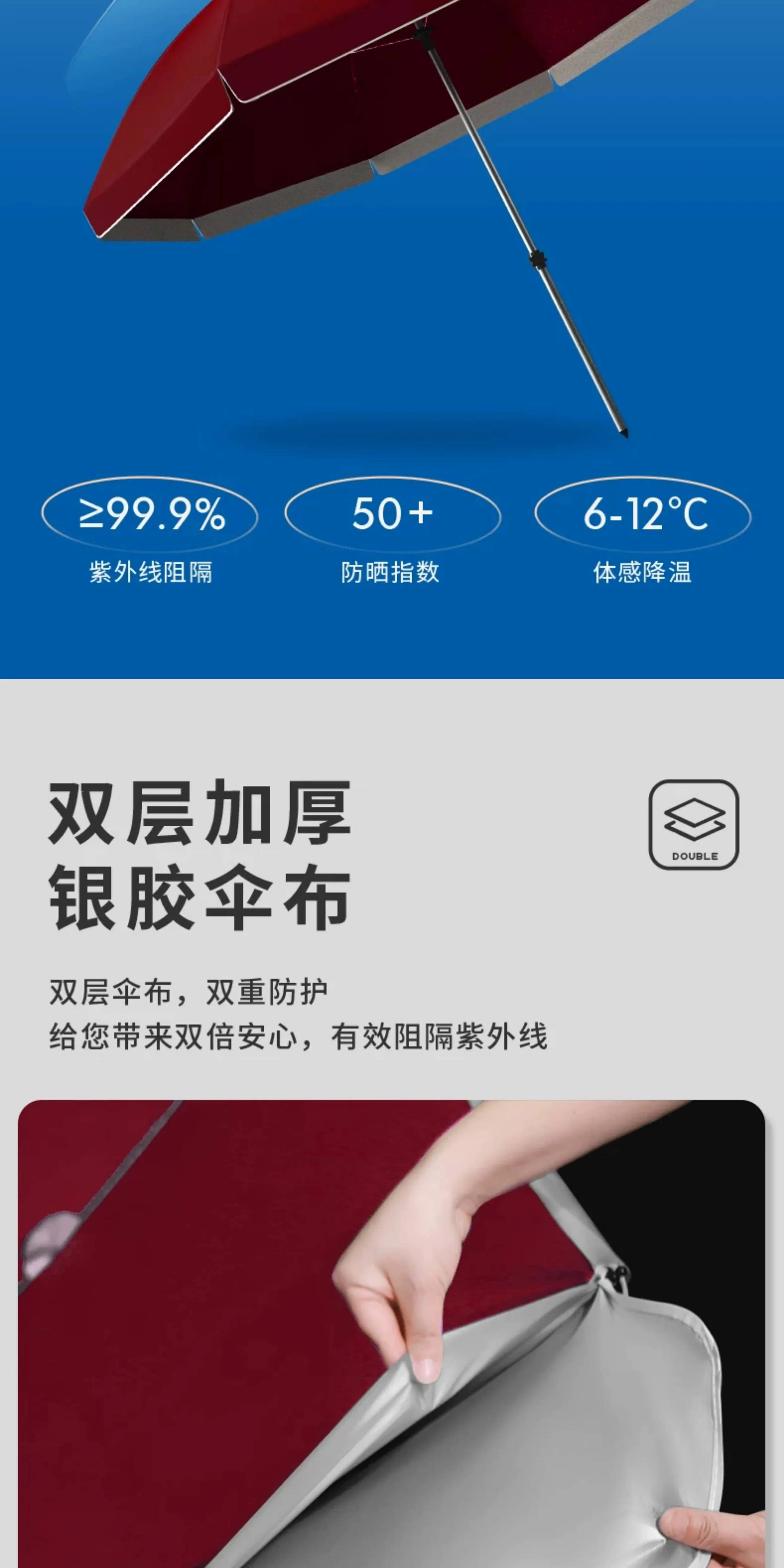 遮阳伞太阳伞大型户外摆摊专用大伞商用加厚加固防晒庭院雨伞定制场景