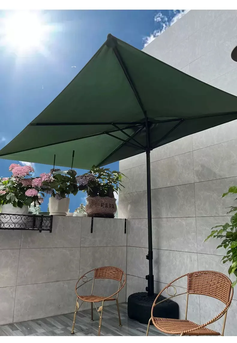 升降户外半边伞防雨 庭院阳台太阳伞 室外绿植花园植物遮阳侧边伞场景