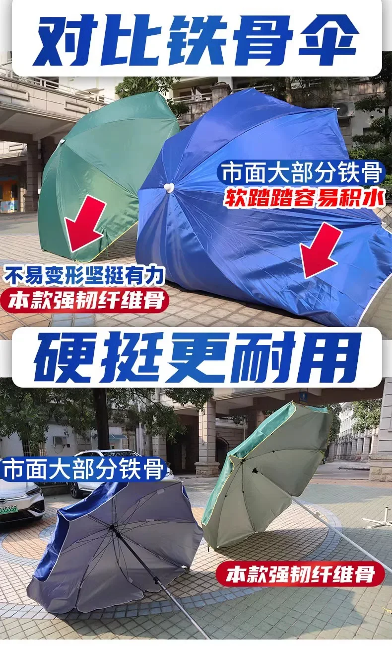 【强力纤维骨】户外大太阳伞防晒摆摊雨伞沙滩伞折叠圆伞遮阳伞篷细节
