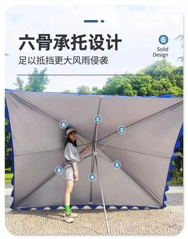 遮阳伞太阳伞大型户外摆摊商用大雨伞防晒雨棚长方形户外伞庭院伞细节