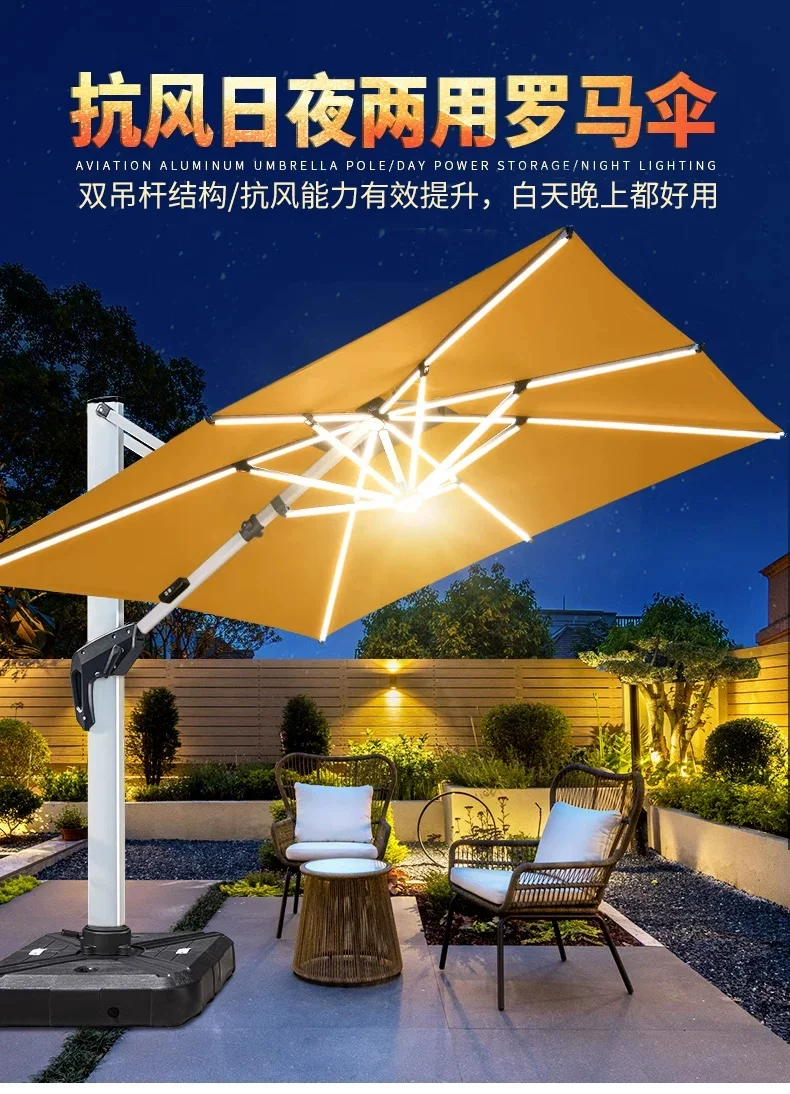 户外遮阳伞庭院伞棚太阳伞商用摆摊室外罗马伞花园别墅户外伞细节