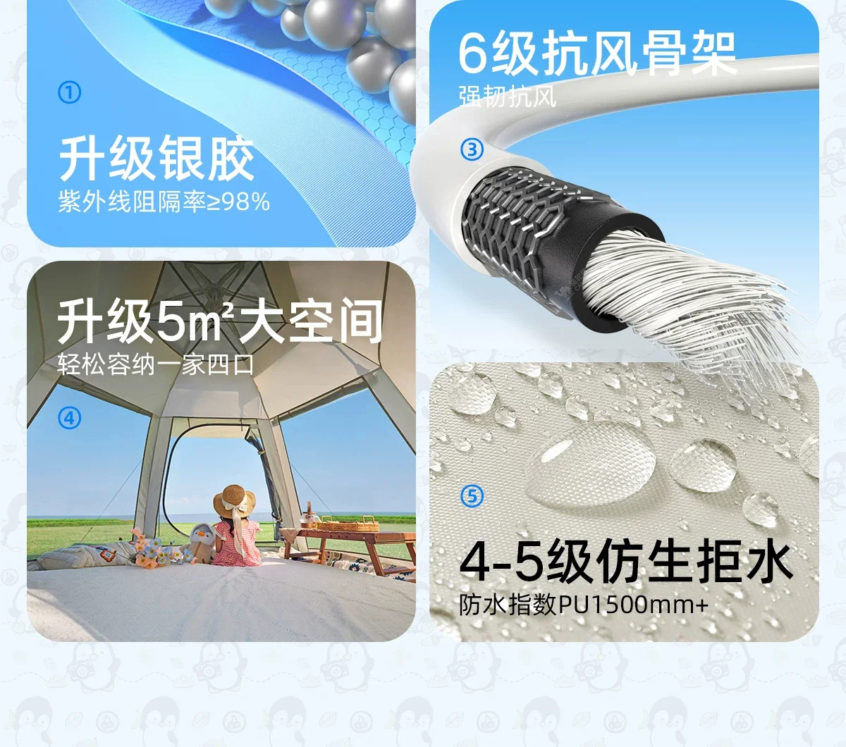 抱抱鹅帐篷便携式折叠户外露营野营过夜2026新款野餐装备全套场景