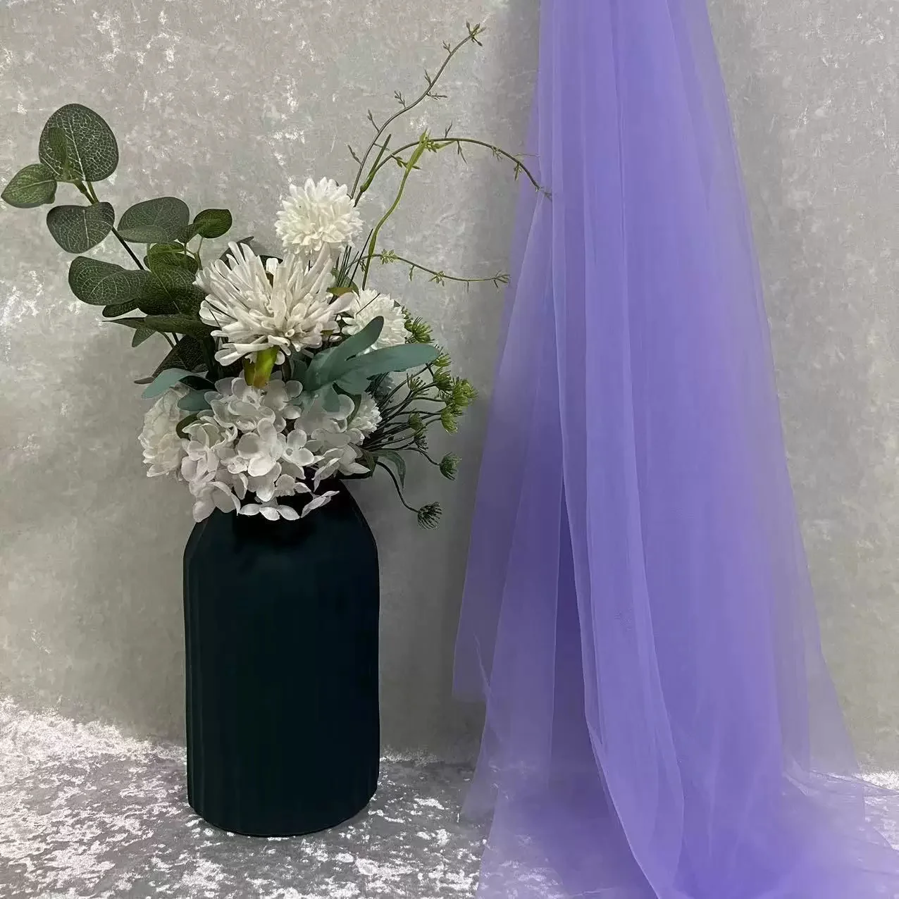 白色网纱缦婚庆拱门婚礼求婚国风背景中式吊顶白纱幔拍照户外装饰细节