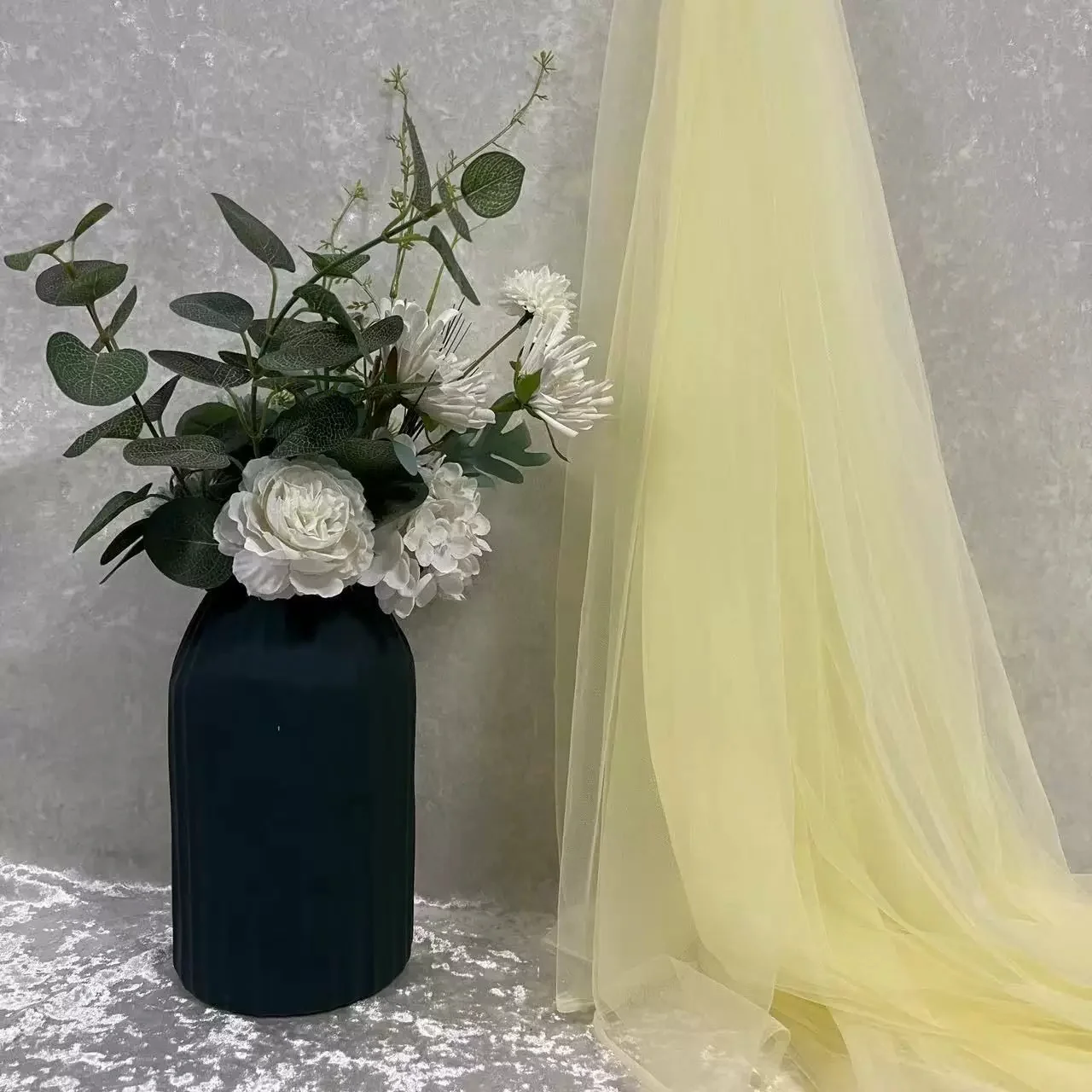 白色网纱缦婚庆拱门婚礼求婚国风背景中式吊顶白纱幔拍照户外装饰场景