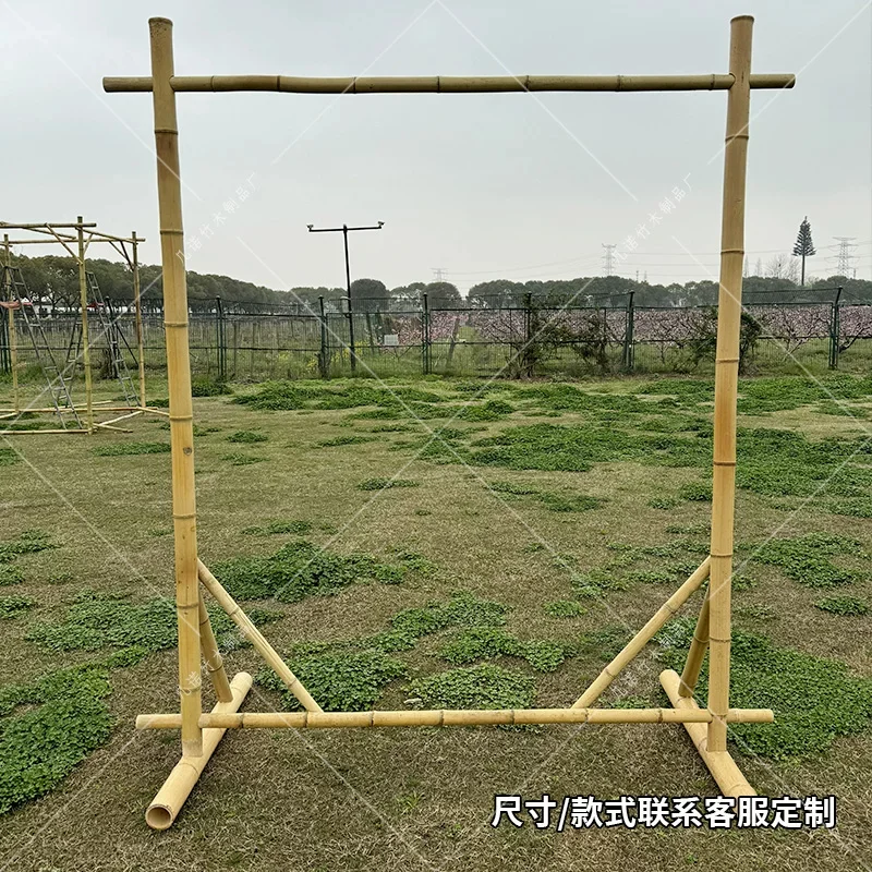 定制市集挂布竹架子竹艺美陈引路牌招牌展示牌婚庆迎宾竹框架拱门