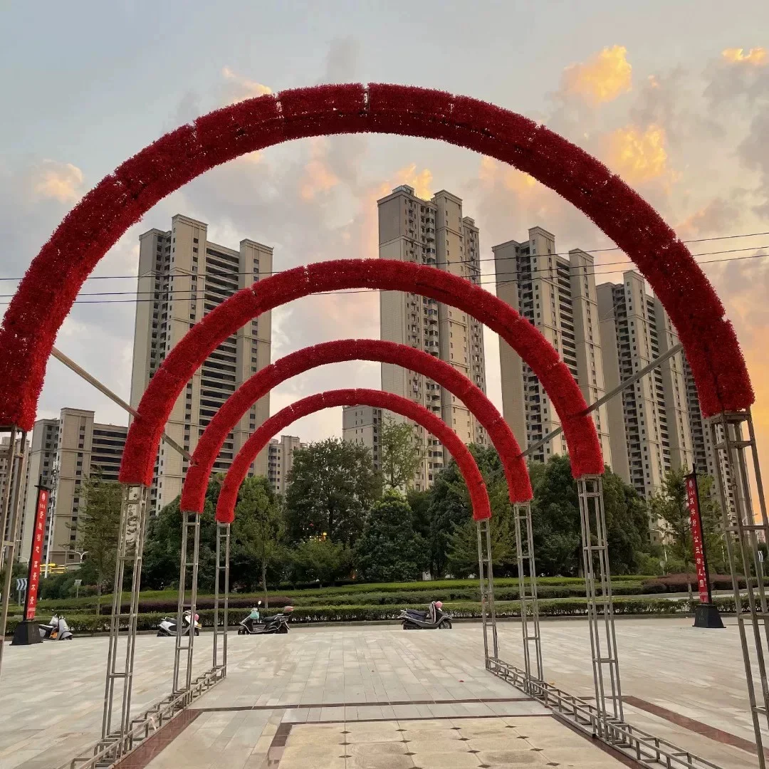 拱门新款背景弧形道具半圆铁艺婚庆舞台户外拱形架子布置装饰婚礼场景